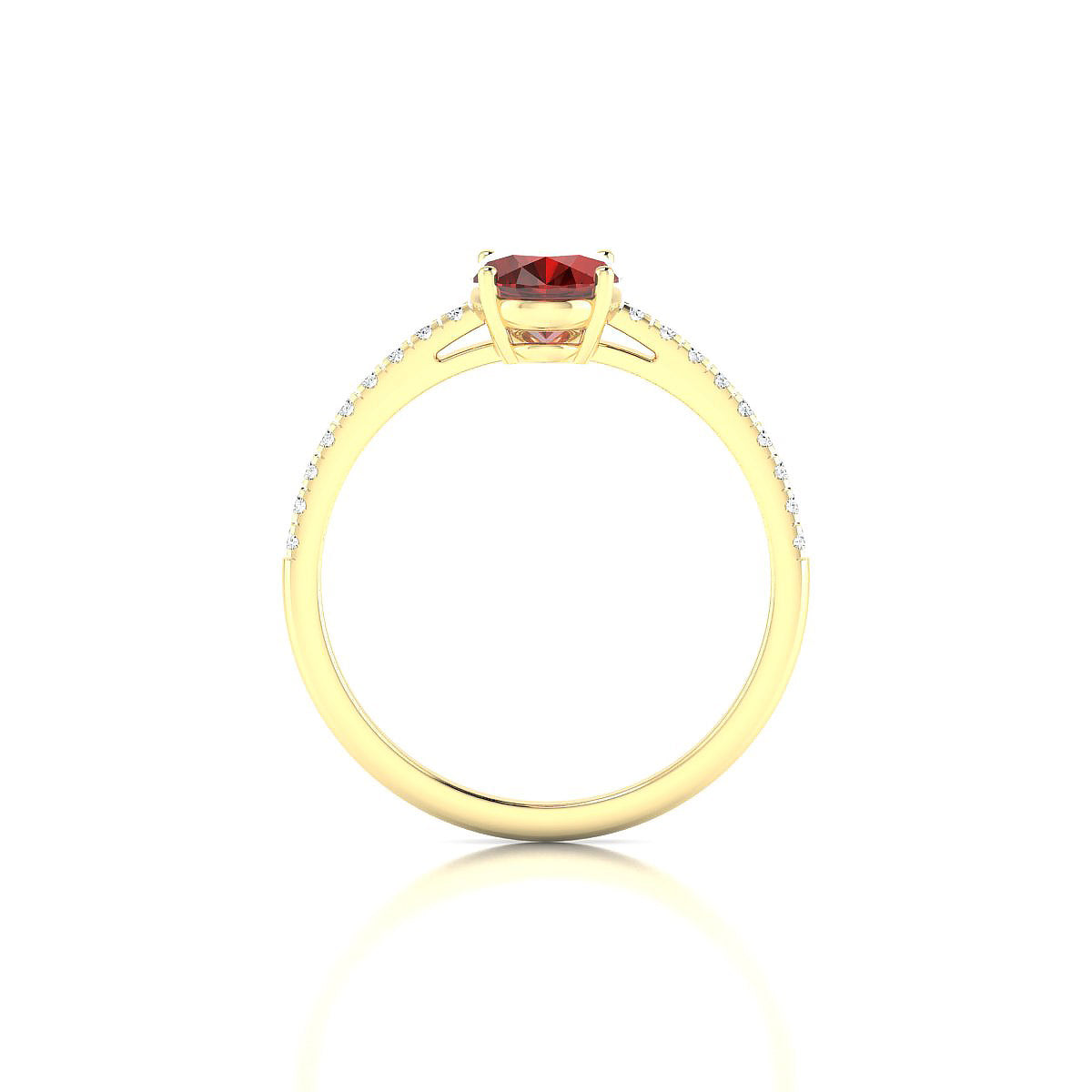 Timeless | 18k Yellow Gold 8 x 6 mm Oval Garnet Ring