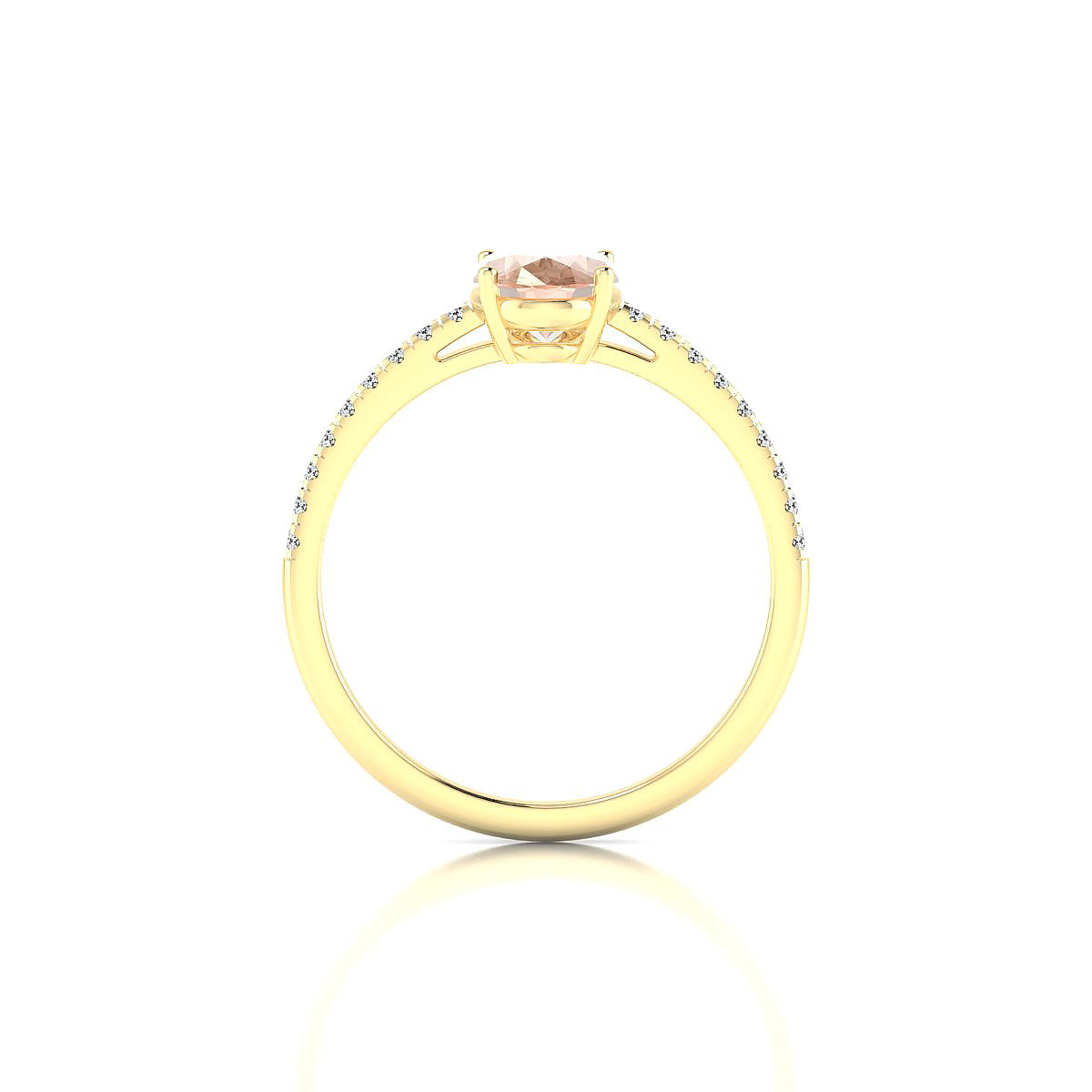 Timeless | 18k Yellow Gold 8 x 6 mm Oval Morganite Ring