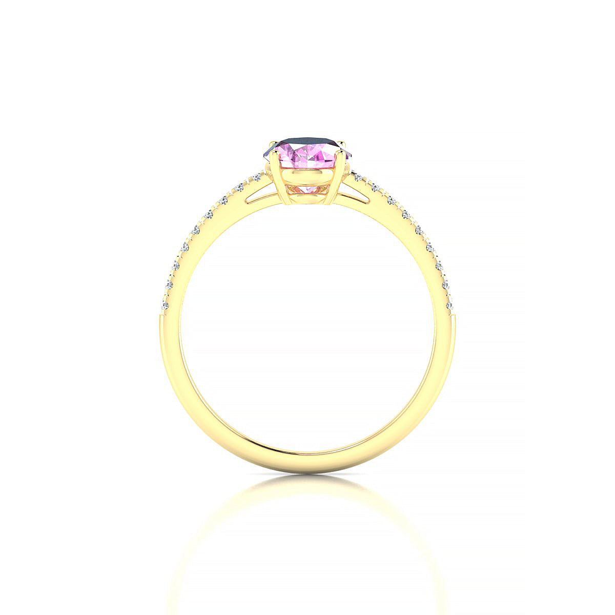 Timeless | 18k Yellow Gold 8 x 6 mm Oval Pink Sapphire Ring