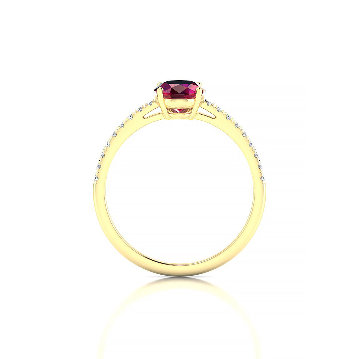 Timeless | 18k Yellow Gold 8 x 6 mm Oval Ruby Ring
