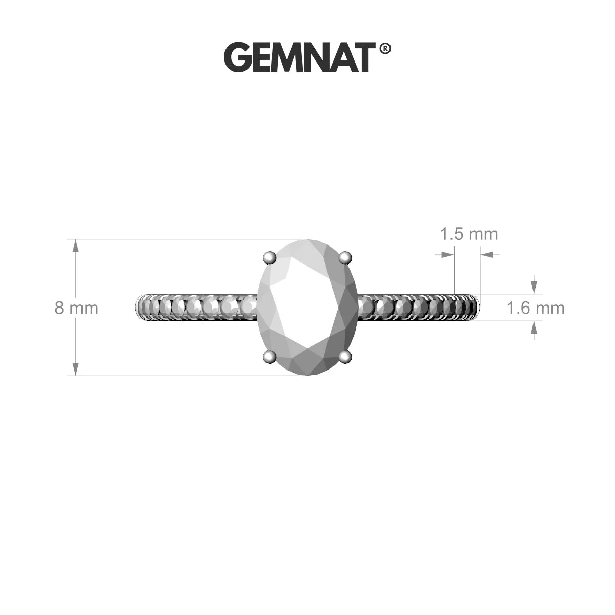 Timeless | 18k Yellow Gold 8 x 6 mm Oval Amethyst Ring