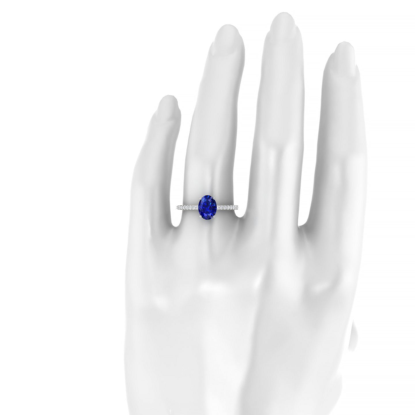 Timeless | 18k White Gold 8 x 6 mm Oval Sapphire Ring