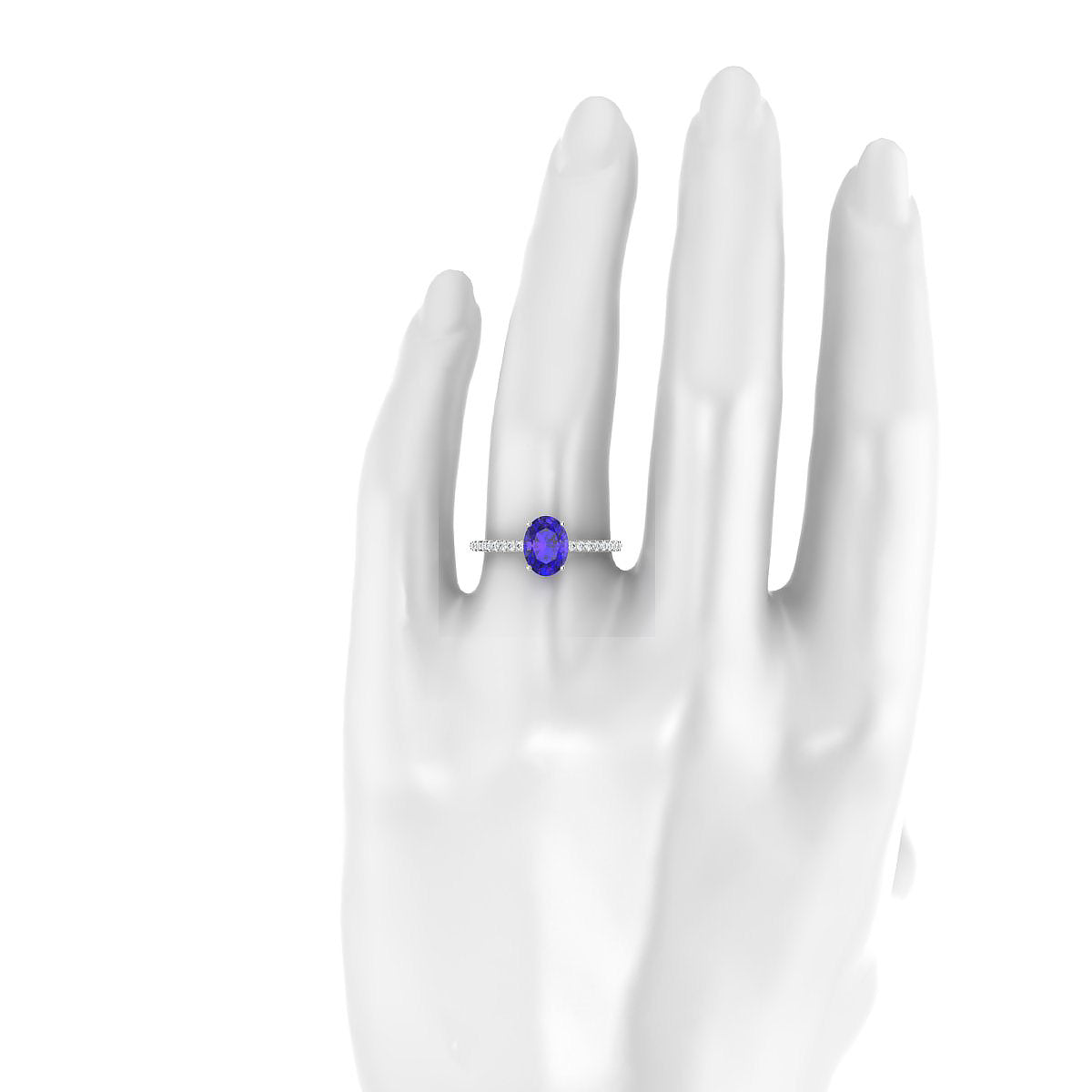 Timeless | 18k White Gold 8 x 6 mm Oval Tanzanite Ring