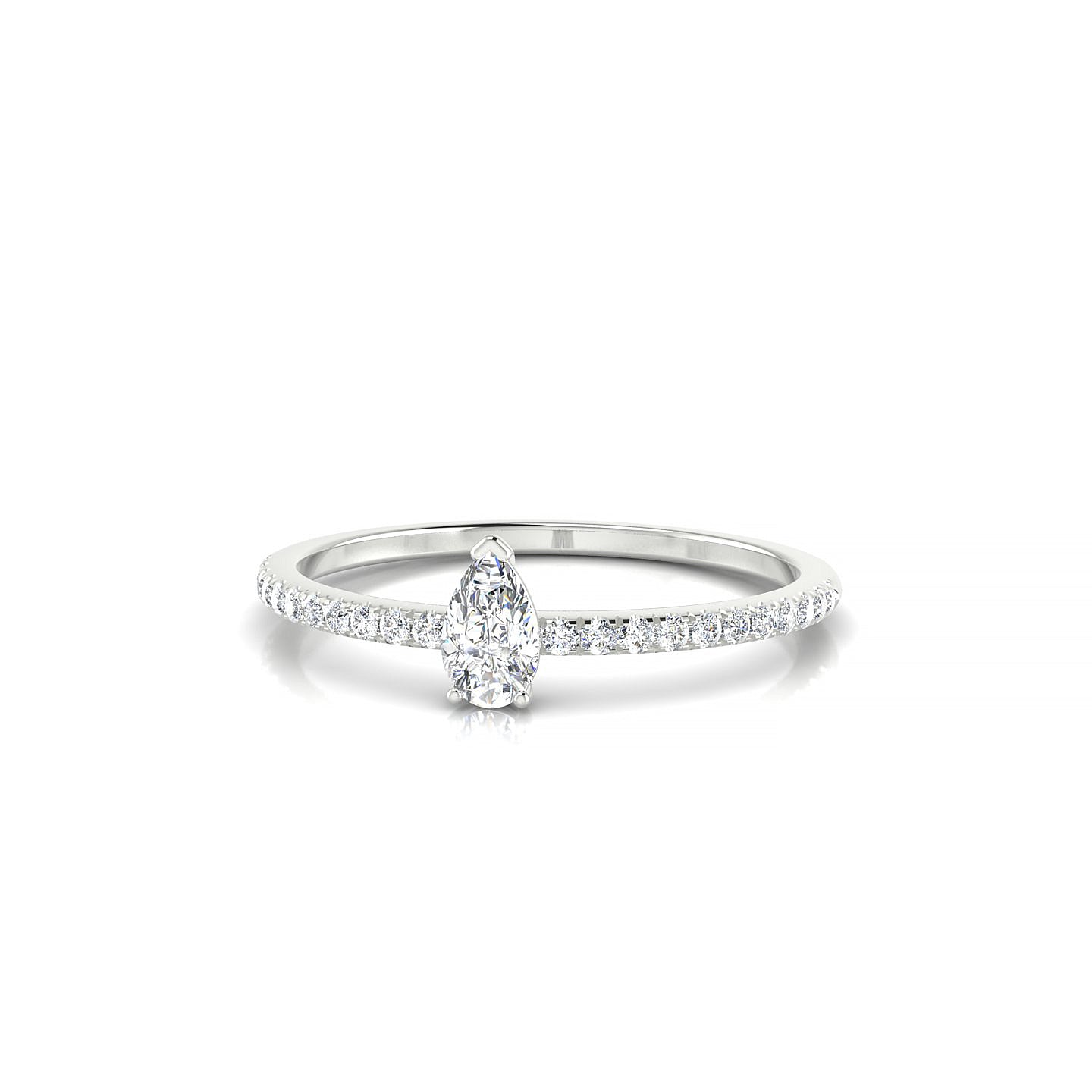 Timeless | 18k White Gold 5 x 3 mm Pear Diamond Ring