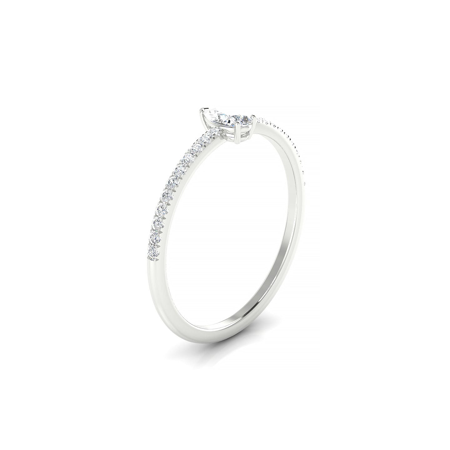 Timeless | 18k White Gold 5 x 3 mm Pear Diamond Ring