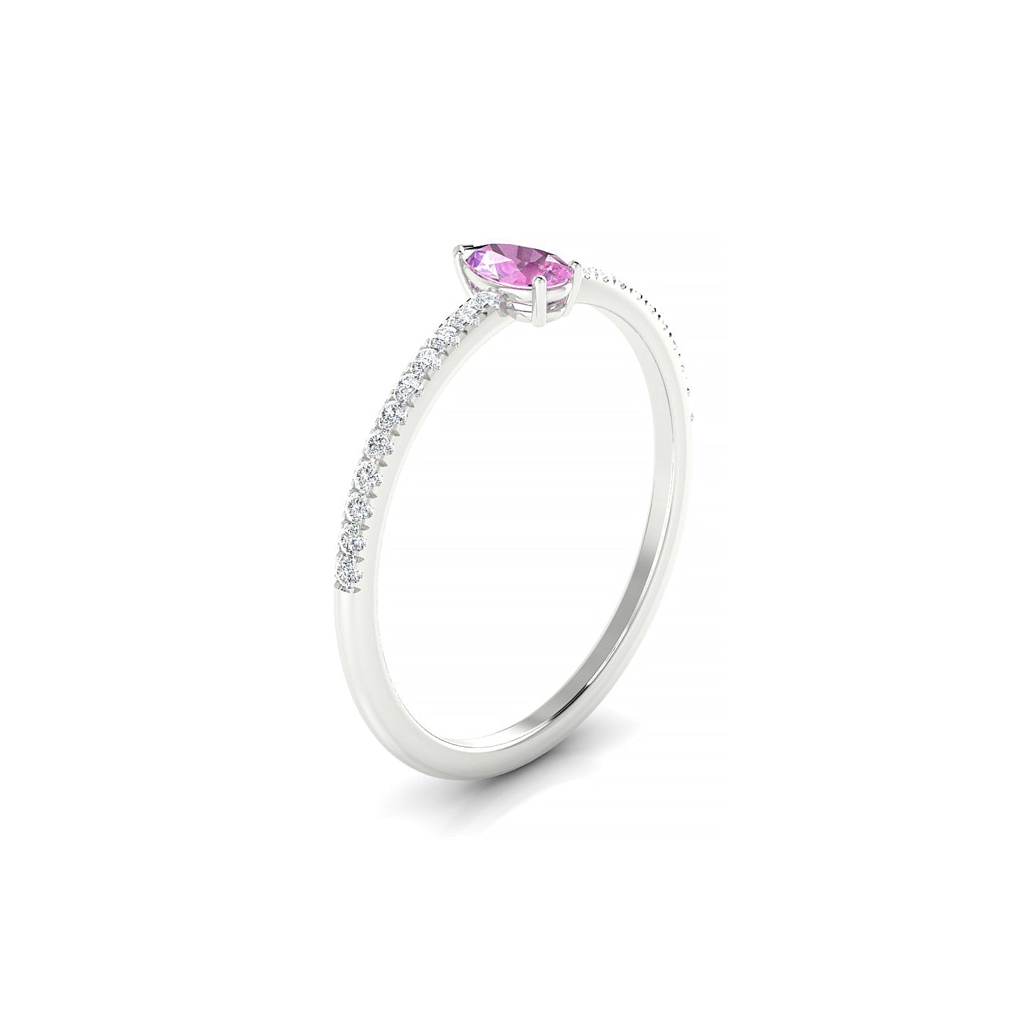 Timeless | 18k White Gold 5 x 3 mm Pear Pink Sapphire Ring