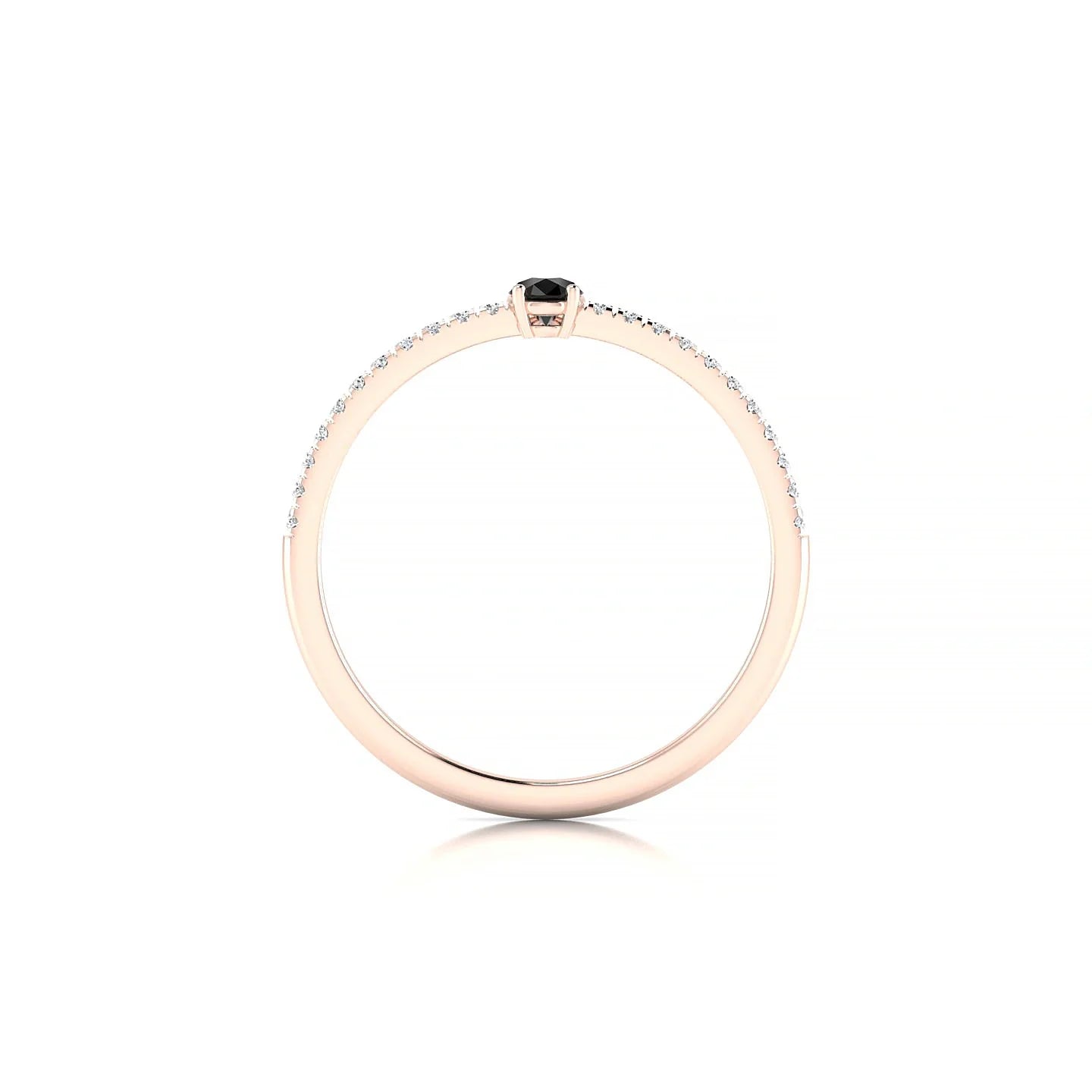 Timeless | 18k Rose Gold 5 x 3 mm Pear Black Diamond Ring