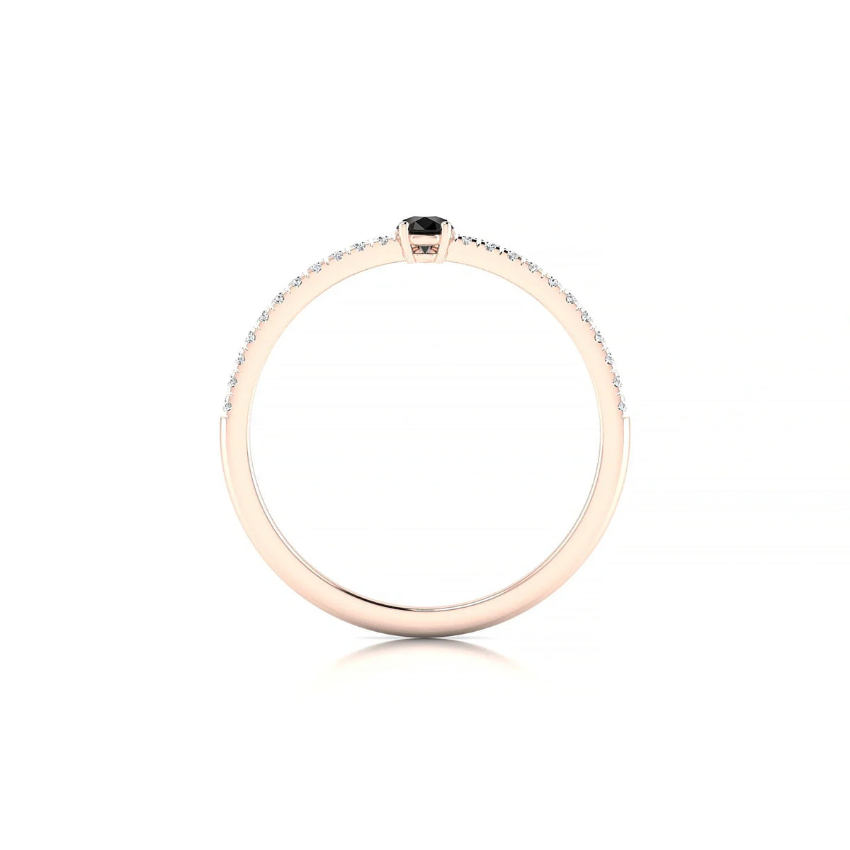 Timeless | 18k Rose Gold 5 x 3 mm Pear Black Diamond Ring