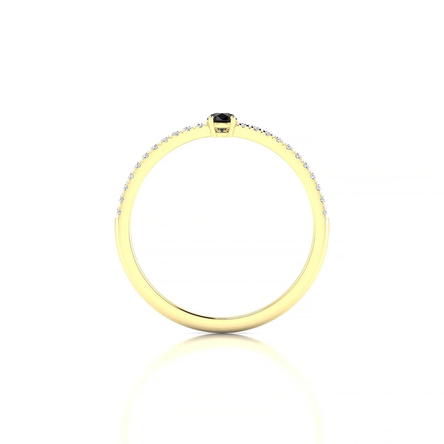 Timeless | 18k Yellow Gold 5 x 3 mm Pear Black Diamond Ring