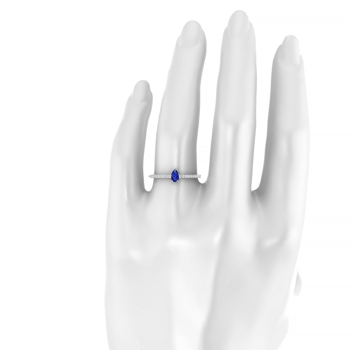 Timeless | 18k White Gold 5 x 3 mm Pear Sapphire Ring