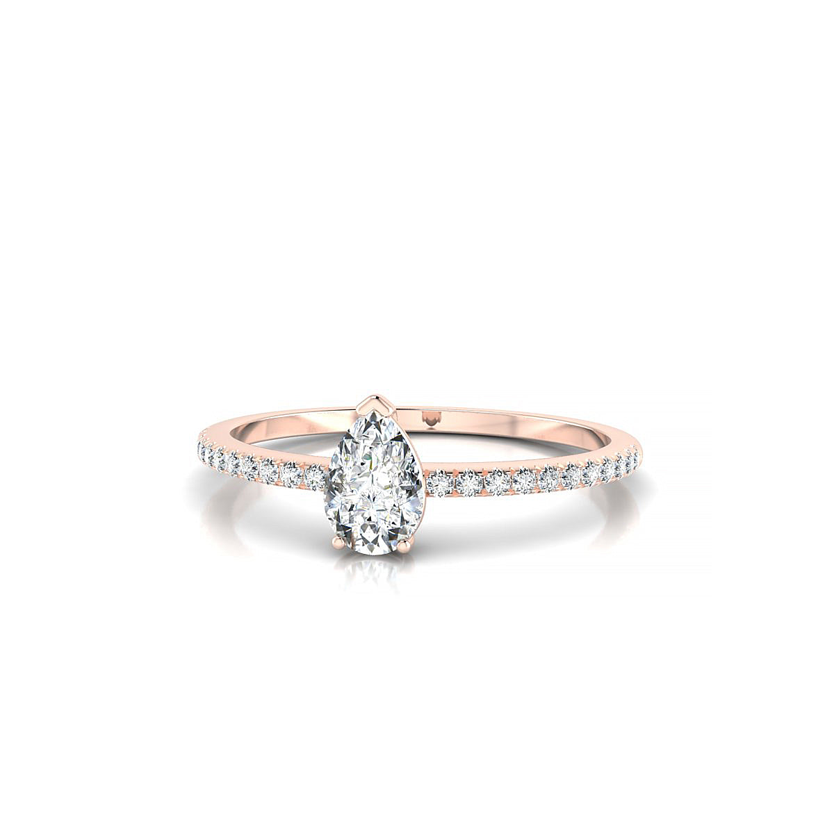 Timeless | 18k Rose Gold 6 x 4 mm Pear Diamond Ring