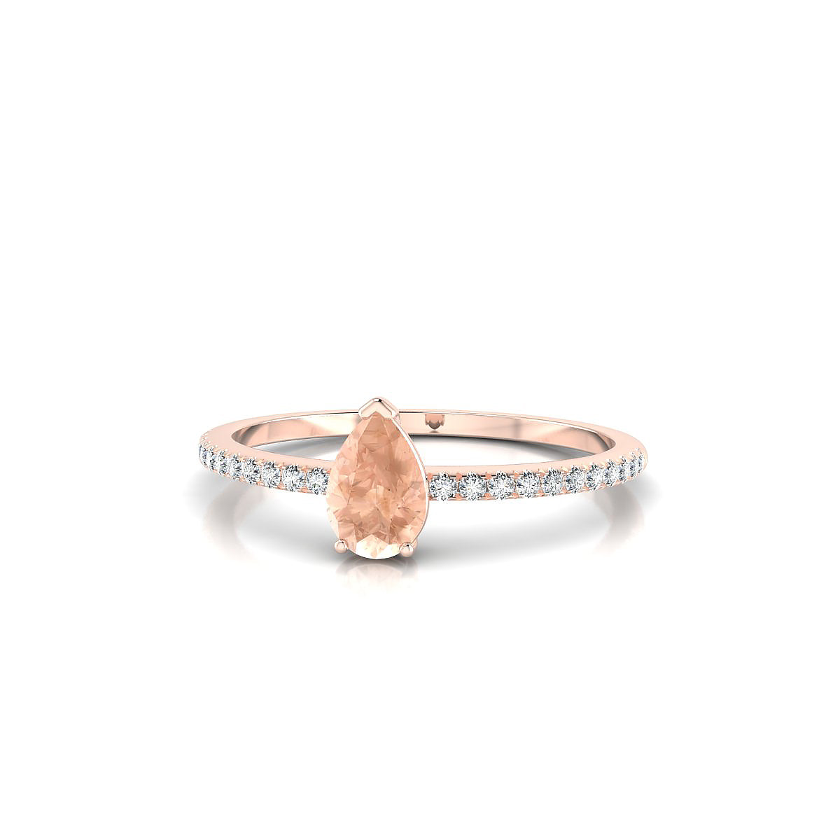 Timeless | 18k Rose Gold 6 x 4 mm Pear Morganite Ring