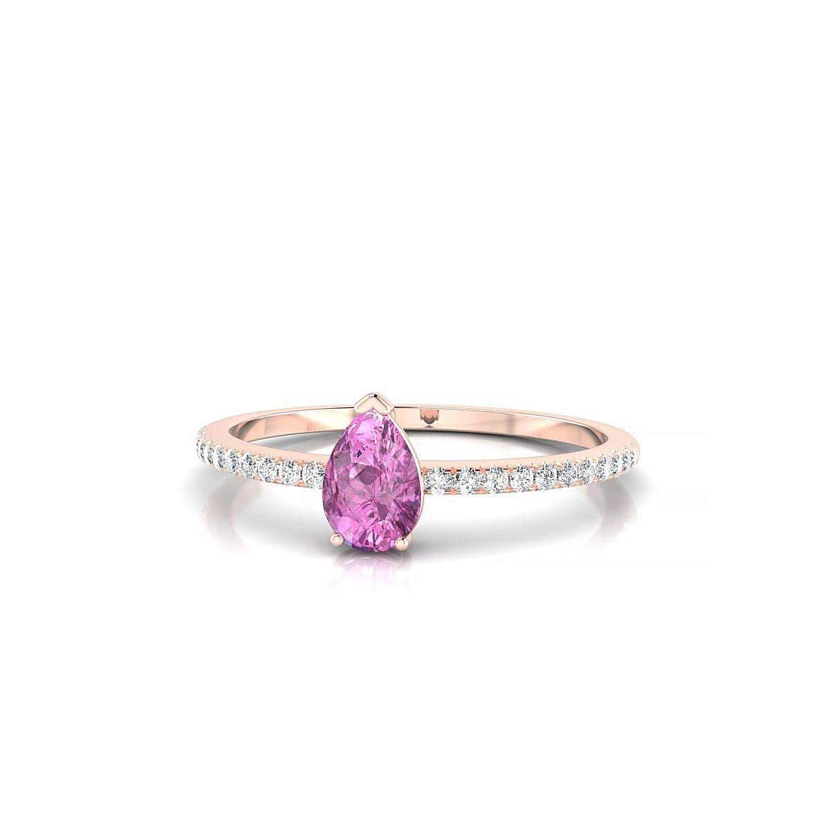 Timeless | 18k Rose Gold 6 x 4 mm Pear Pink Sapphire Ring