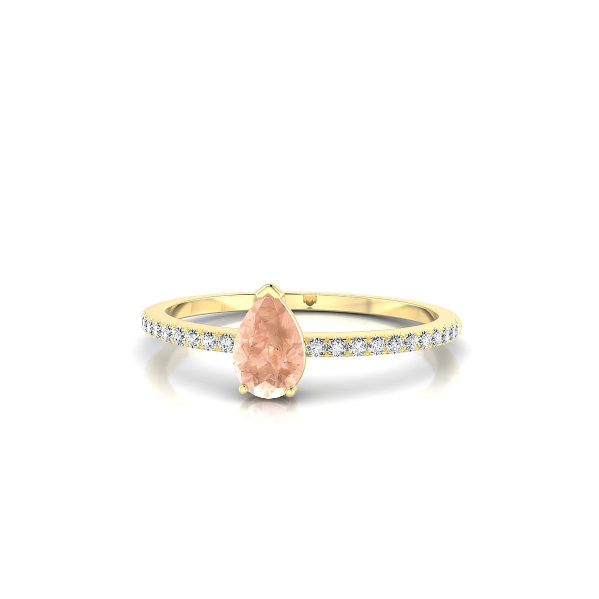 Timeless | 18k Yellow Gold 6 x 4 mm Pear Morganite Ring