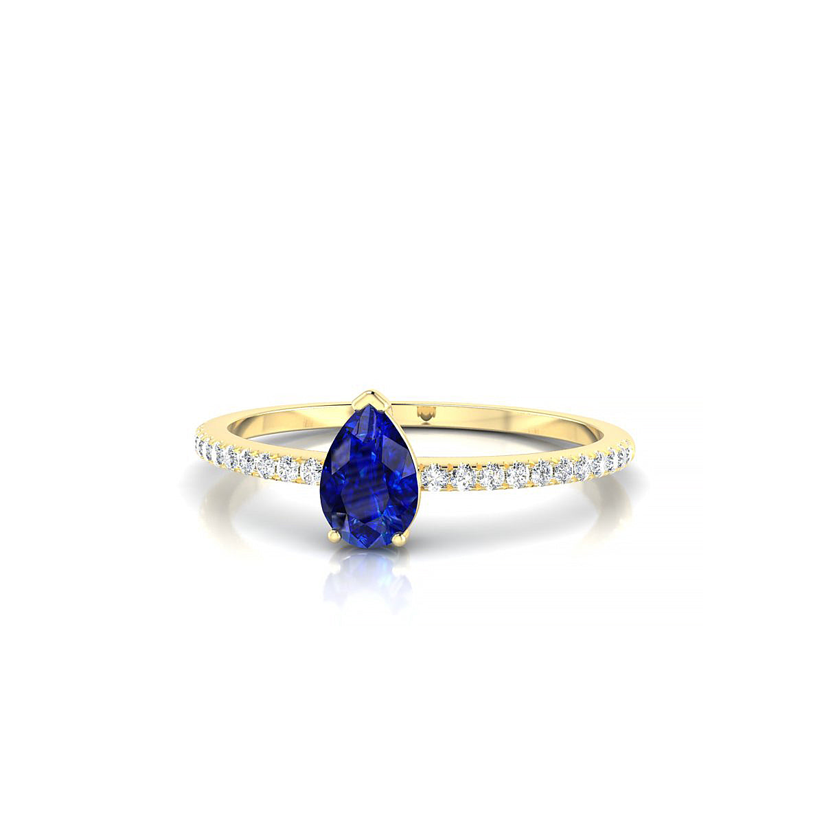 Timeless | 18k Yellow Gold 6 x 4 mm Pear Sapphire Ring