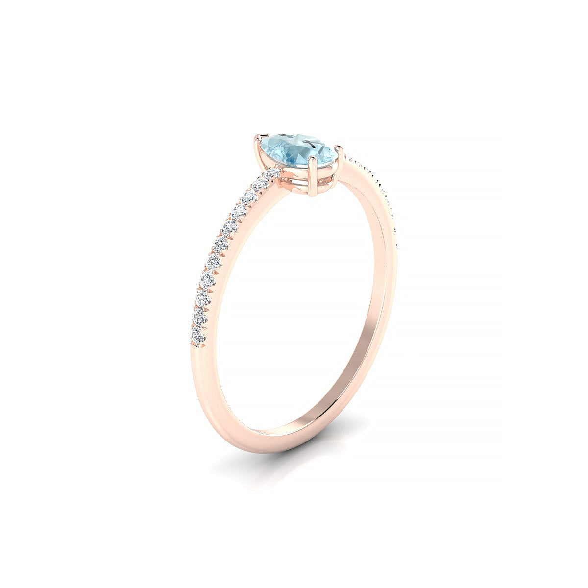 Timeless | 18k Rose Gold 6 x 4 mm Pear Aquamarine Ring