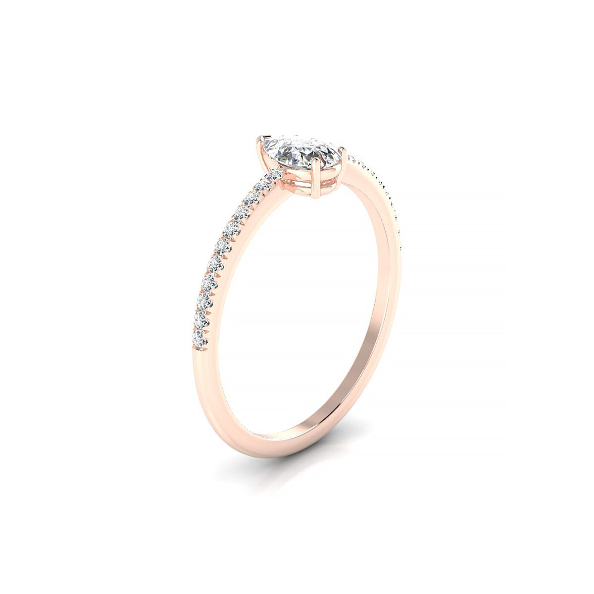 Timeless | 18k Rose Gold 6 x 4 mm Pear Diamond Ring
