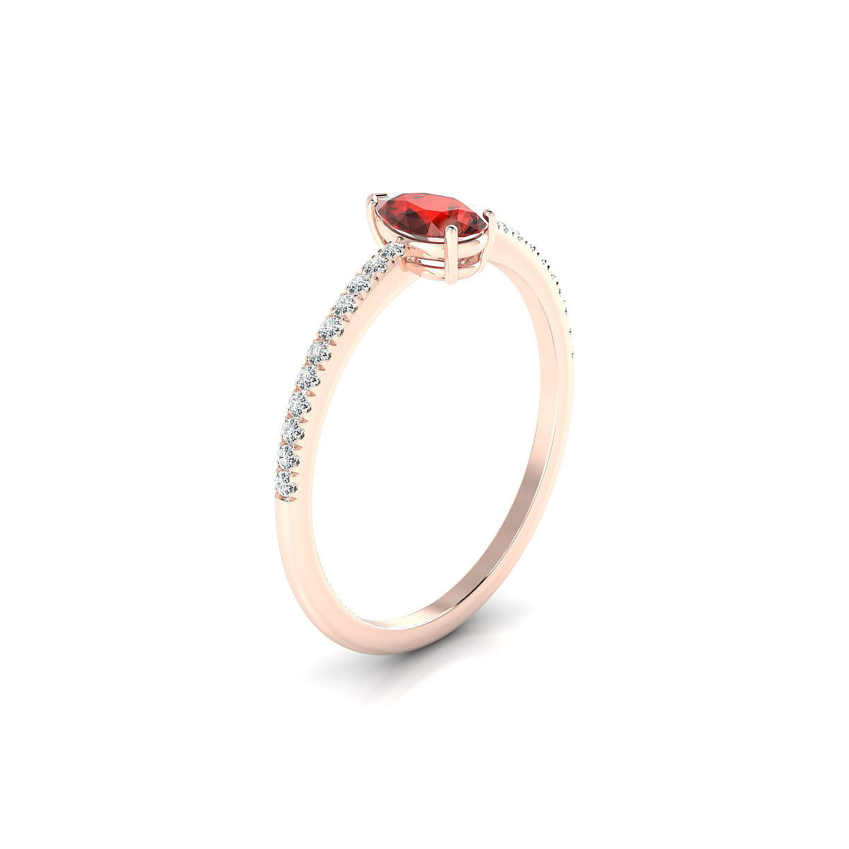 Timeless | 18k Rose Gold 6 x 4 mm Pear Garnet Ring