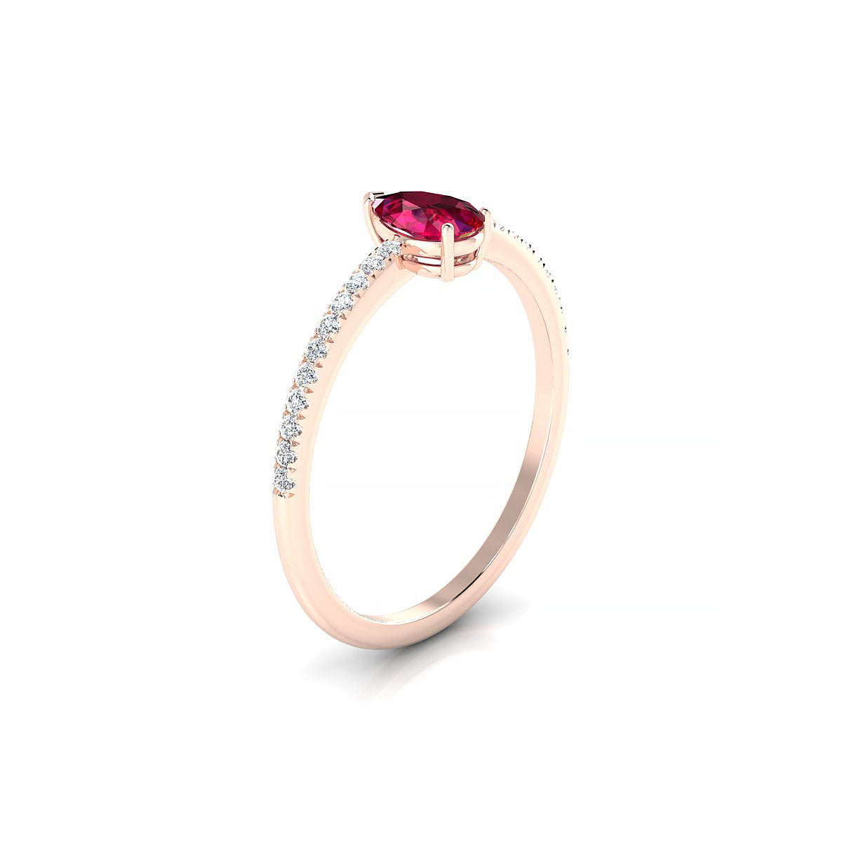 Timeless | 18k Rose Gold 6 x 4 mm Pear Ruby Ring