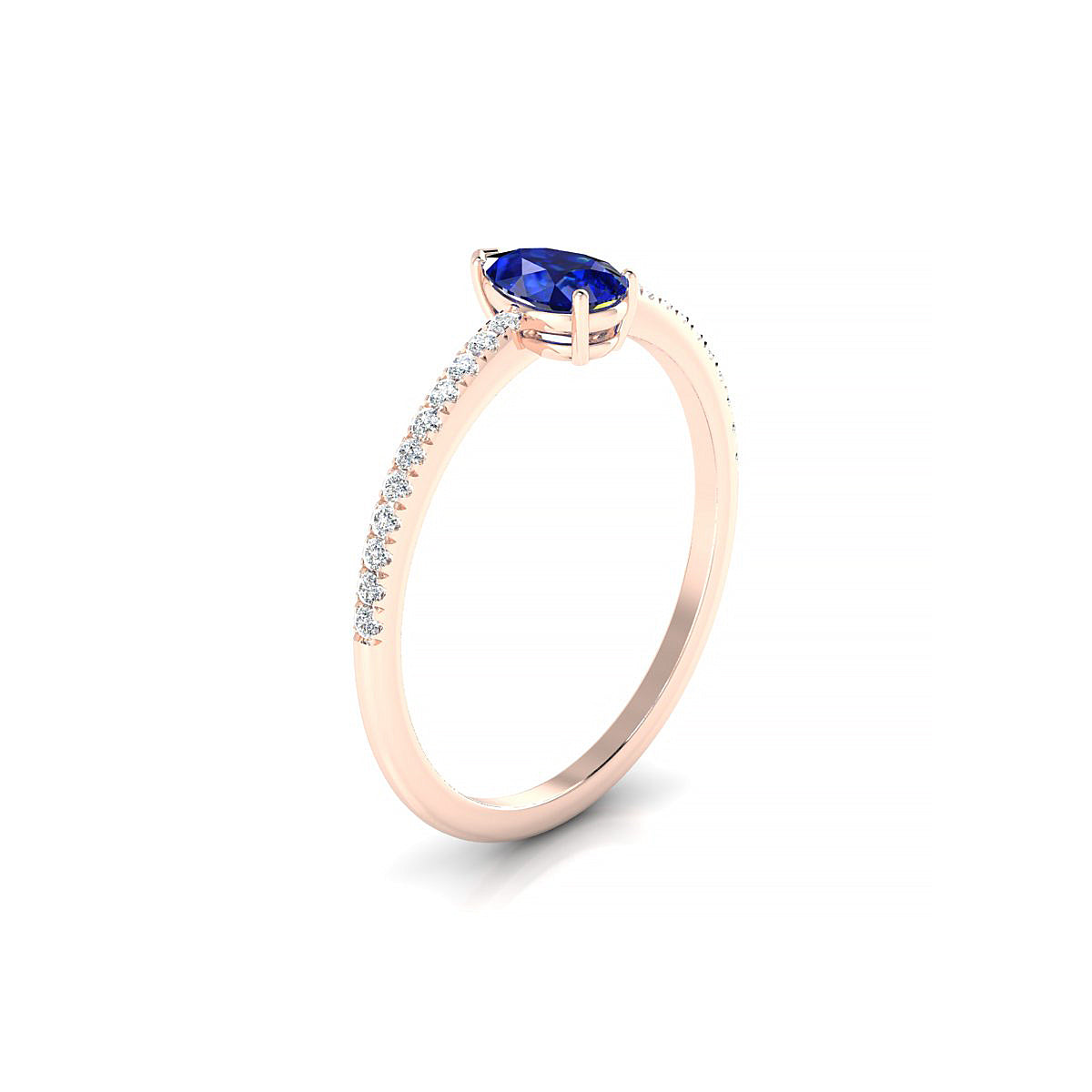 Timeless | 18k Rose Gold 6 x 4 mm Pear Sapphire Ring