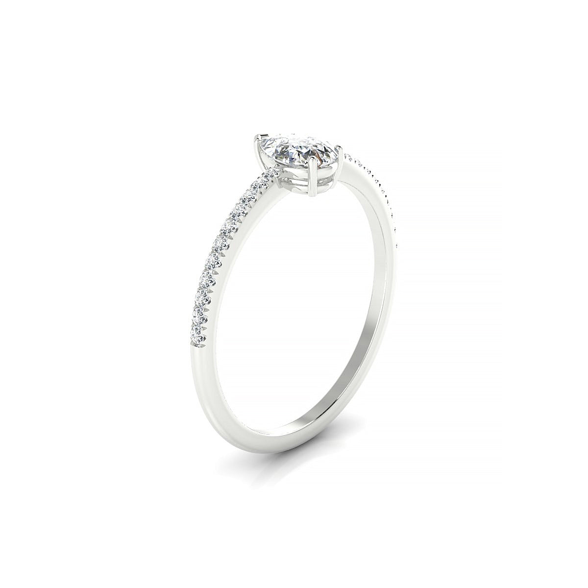 Timeless | 18k White Gold 6 x 4 mm Pear Diamond Ring