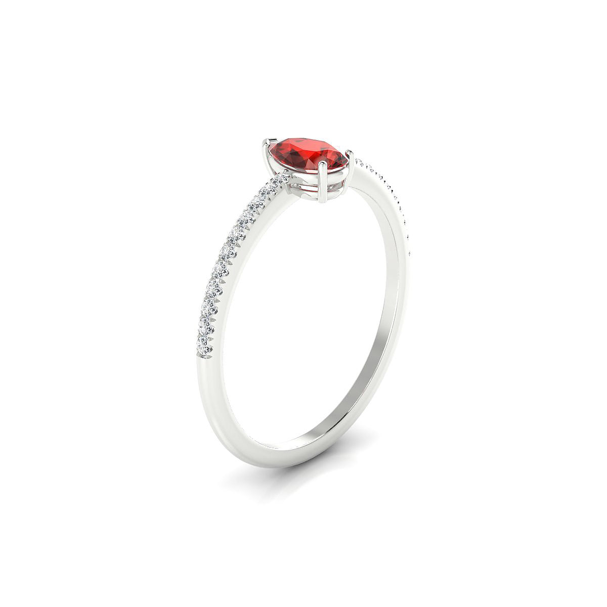 Timeless | 18k White Gold 6 x 4 mm Pear Garnet Ring