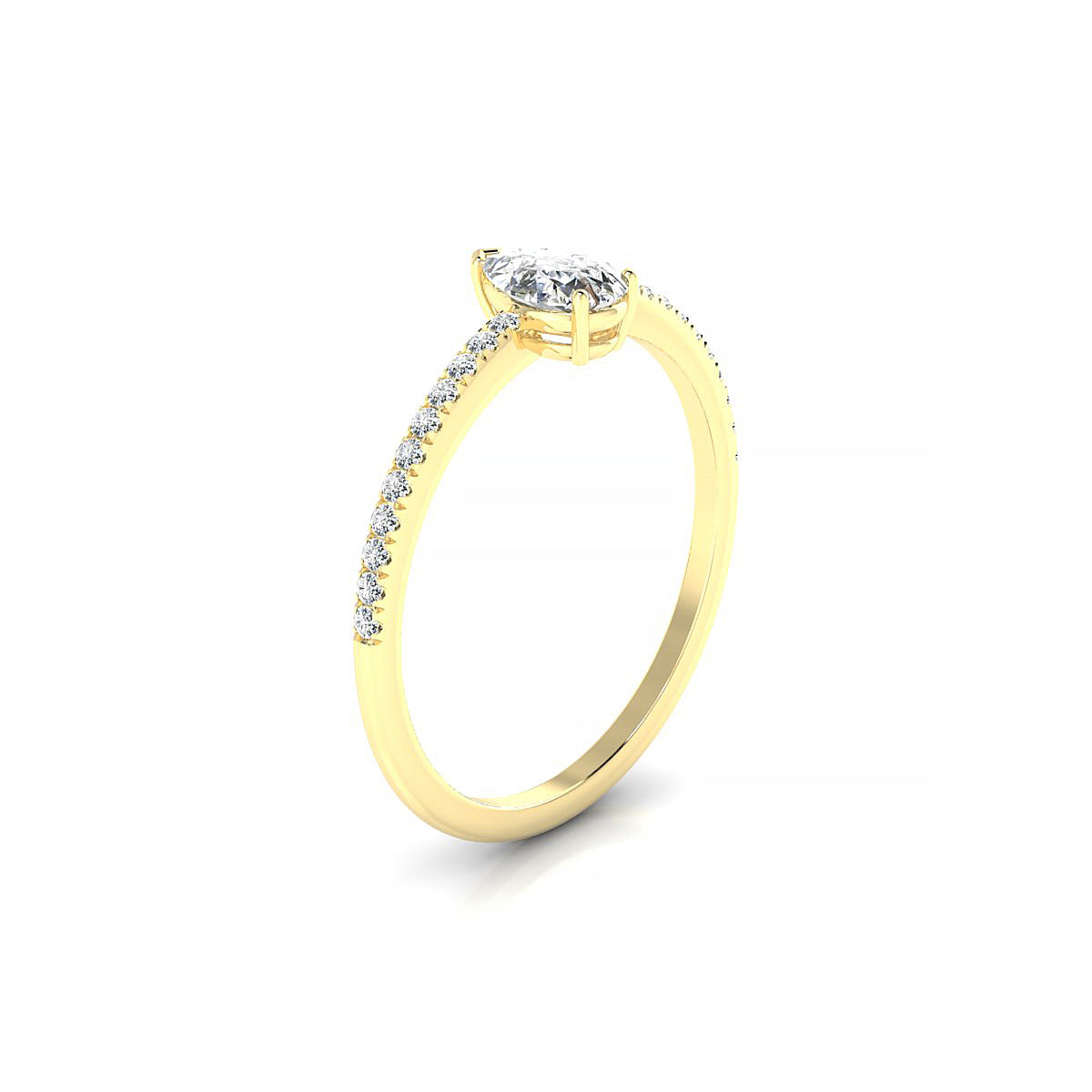 Timeless | 18k Yellow Gold 6 x 4 mm Pear Diamond Ring