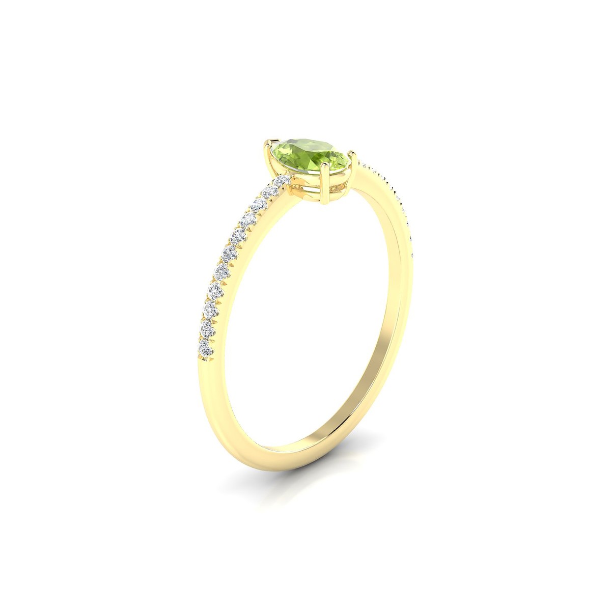 Timeless | 18k Yellow Gold 6 x 4 mm Pear Peridot Ring