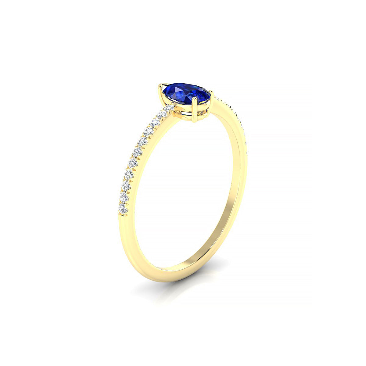 Timeless | 18k Yellow Gold 6 x 4 mm Pear Sapphire Ring