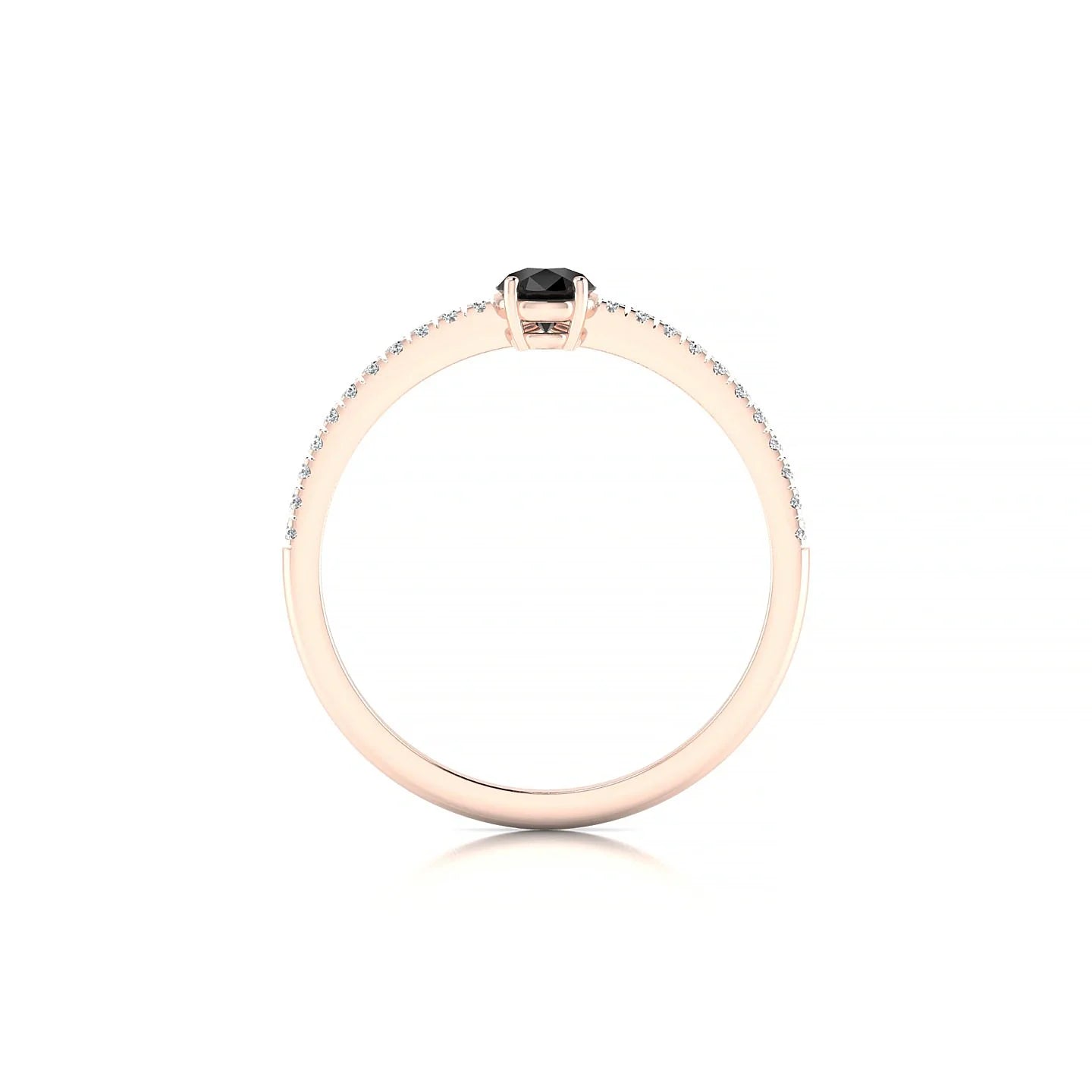 Timeless | 18k Rose Gold 6 x 4 mm Pear Black Diamond Ring