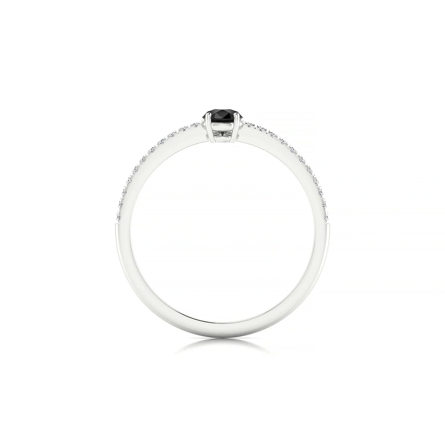 Timeless | 18k White Gold 6 x 4 mm Pear Black Diamond Ring