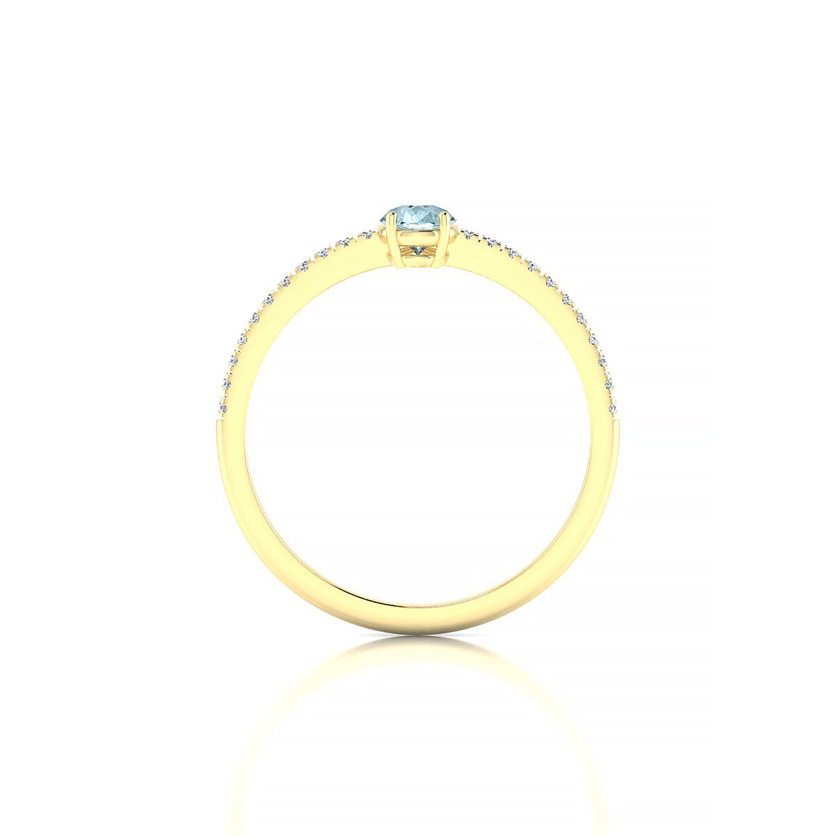 Timeless | 18k Yellow Gold 6 x 4 mm Pear Aquamarine Ring
