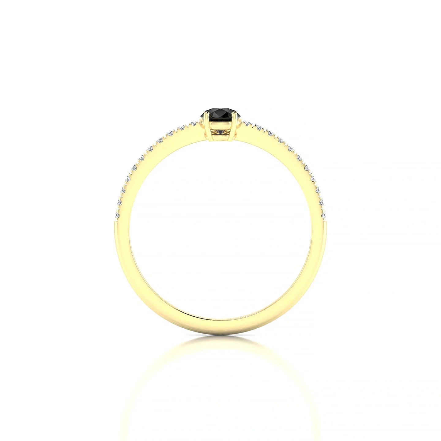 Timeless | 18k Yellow Gold 6 x 4 mm Pear Black Diamond Ring
