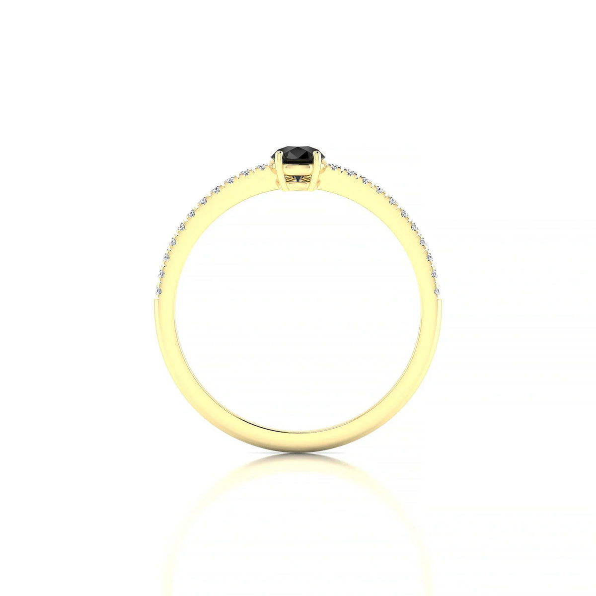 Timeless | 18k Yellow Gold 6 x 4 mm Pear Black Diamond Ring