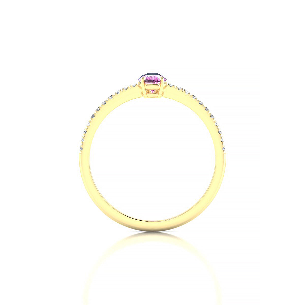 Timeless | 18k Yellow Gold 6 x 4 mm Pear Pink Sapphire Ring