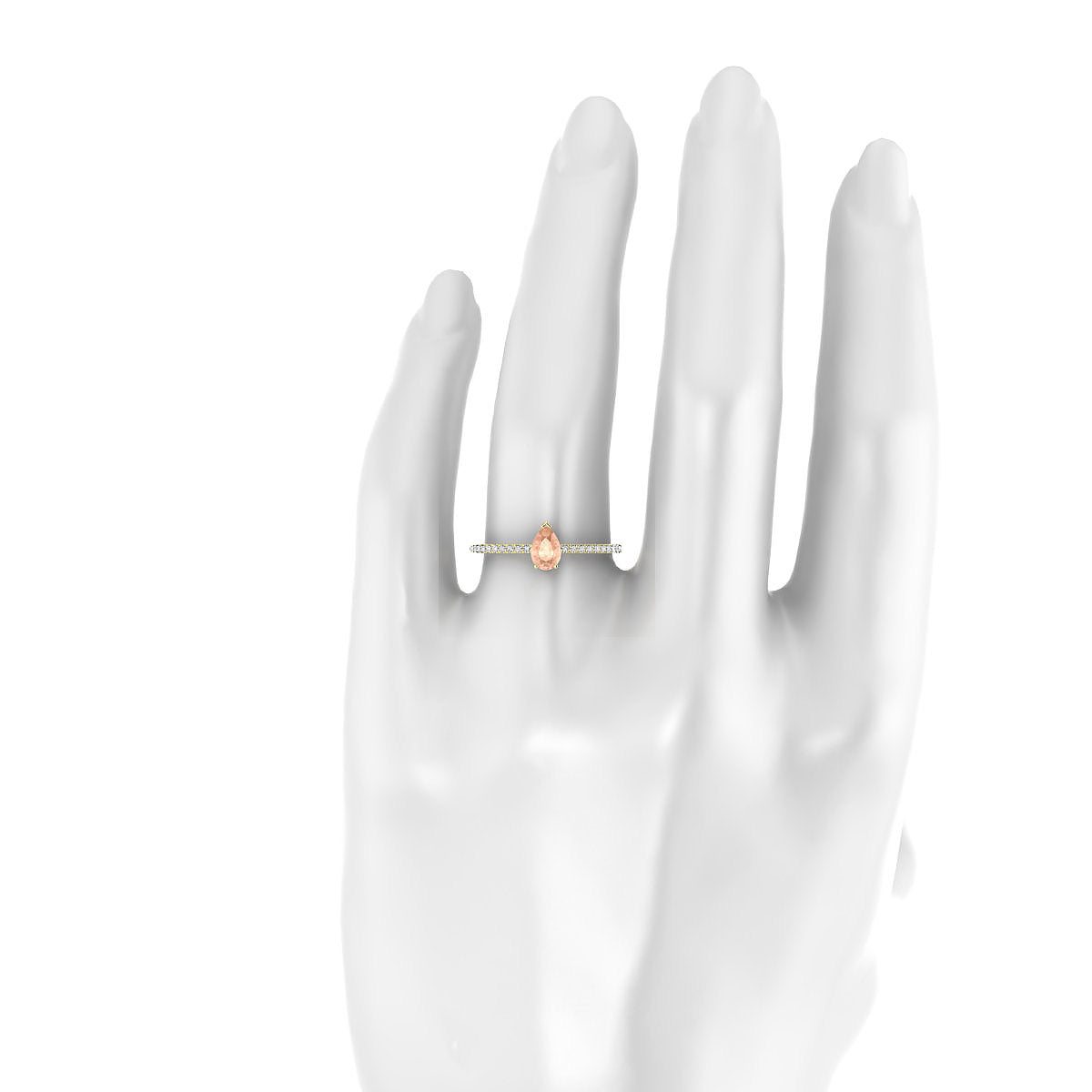 Timeless | 18k Yellow Gold 6 x 4 mm Pear Morganite Ring