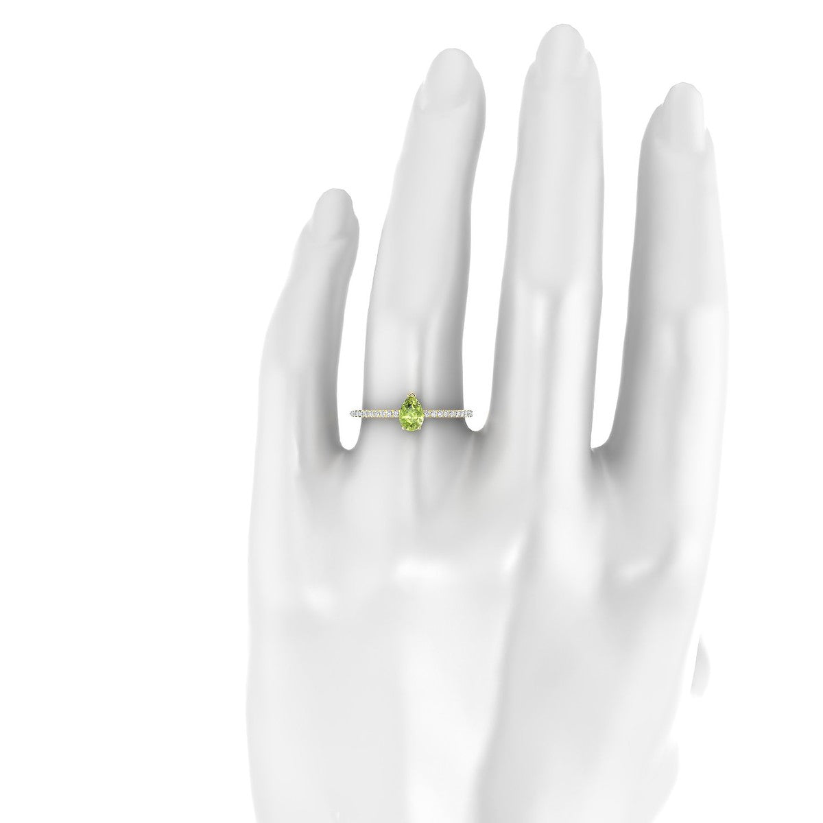 Timeless | 18k Yellow Gold 6 x 4 mm Pear Peridot Ring