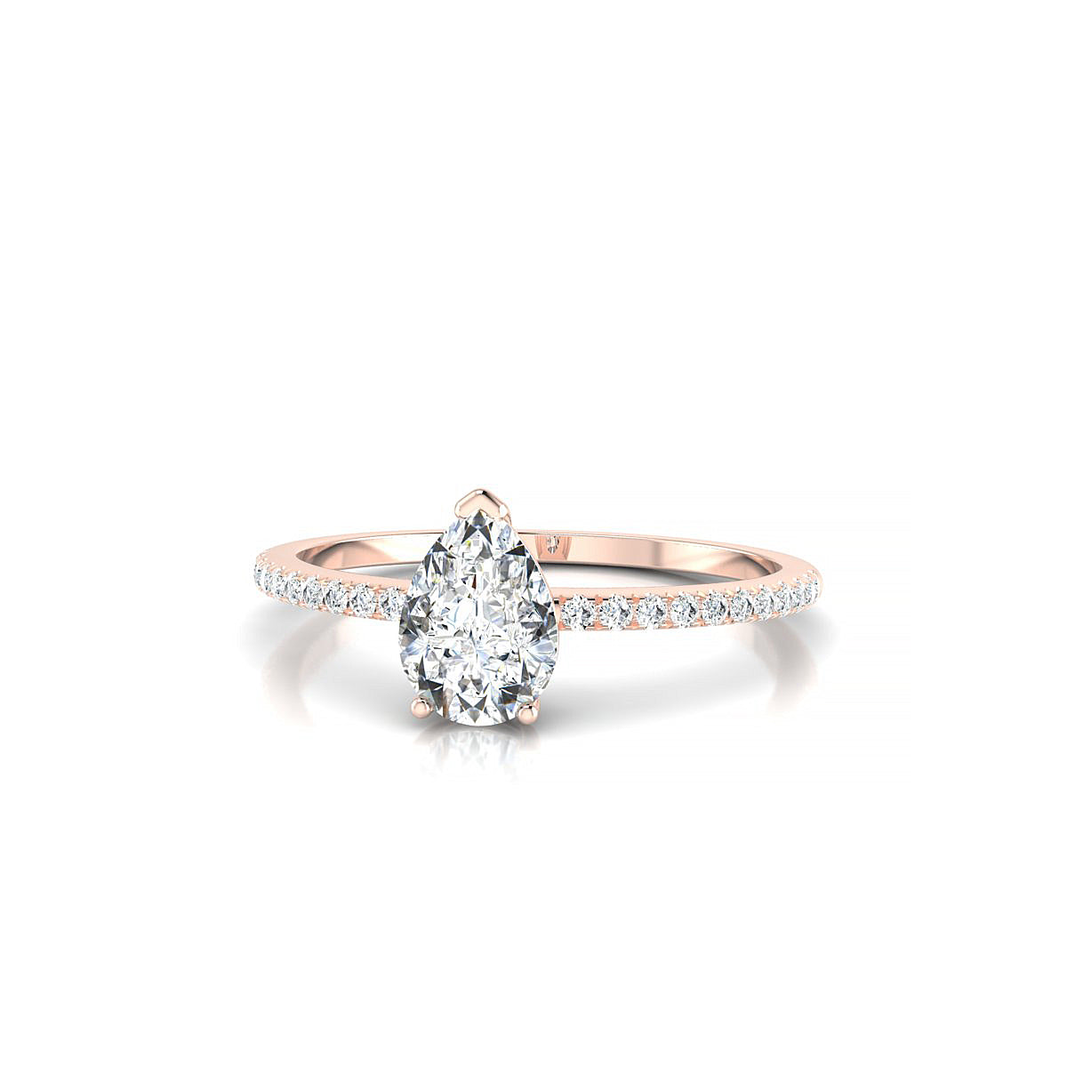 Timeless | 18k Rose Gold 7 x 5 mm Pear Diamond Ring