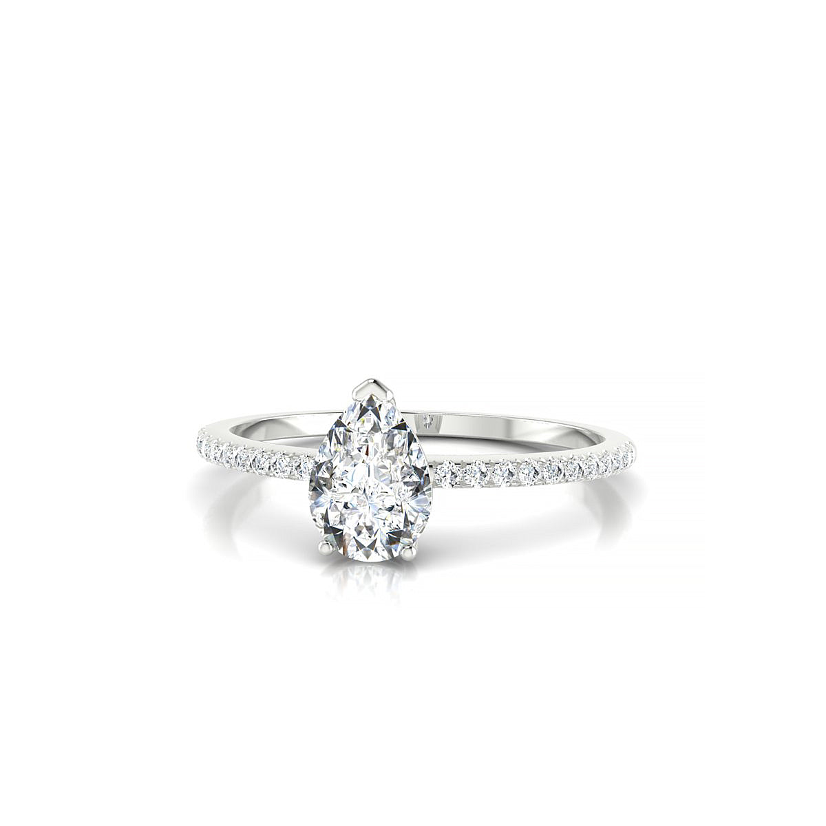 Timeless | 18k White Gold 7 x 5 mm Pear Diamond Ring