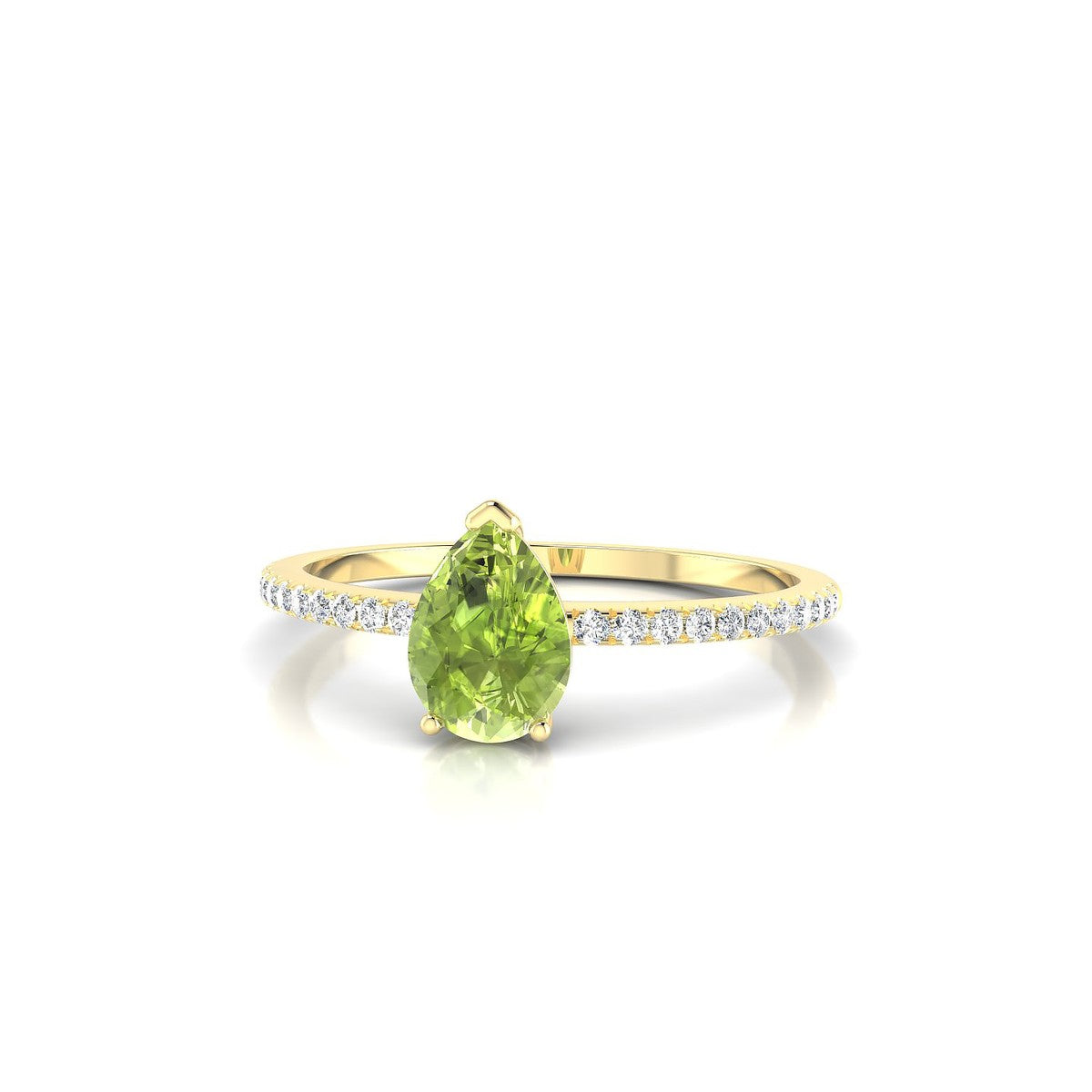 Timeless | 18k Yellow Gold 7 x 5 mm Pear Peridot Ring