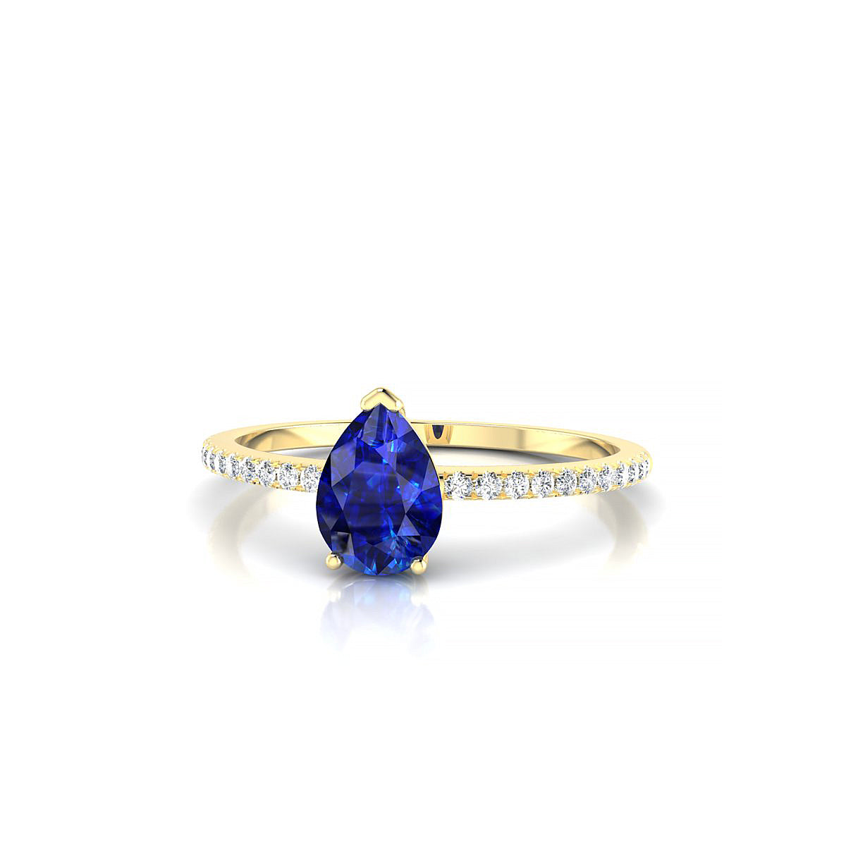 Timeless | 18k Yellow Gold 7 x 5 mm Pear Sapphire Ring