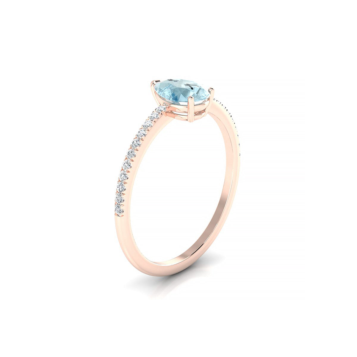 Timeless | 18k Rose Gold 7 x 5 mm Pear Aquamarine Ring
