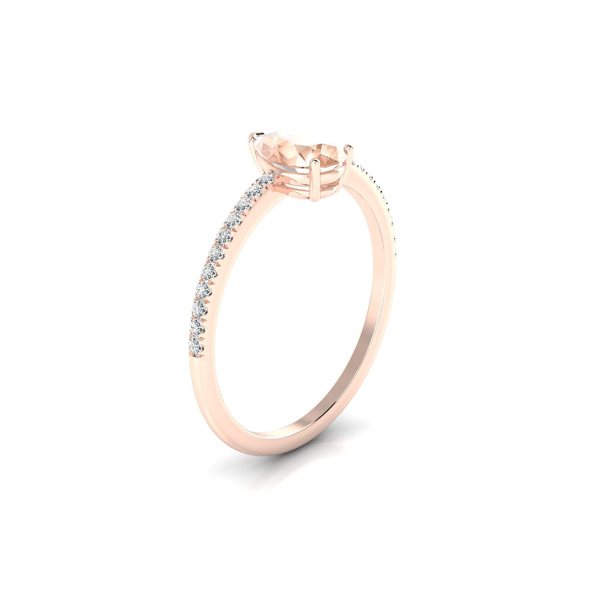 Timeless | 18k Rose Gold 7 x 5 mm Pear Morganite Ring