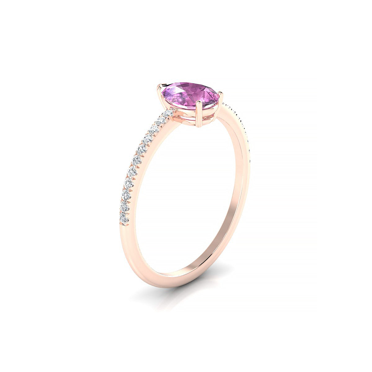Timeless | 18k Rose Gold 7 x 5 mm Pear Pink Sapphire Ring