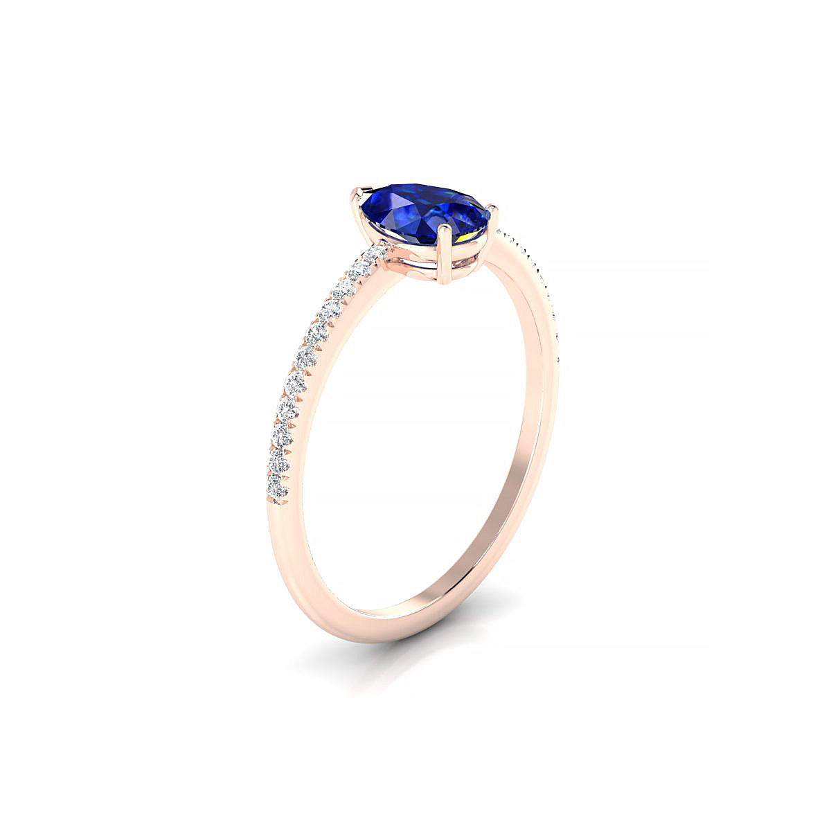 Timeless | 18k Rose Gold 7 x 5 mm Pear Sapphire Ring