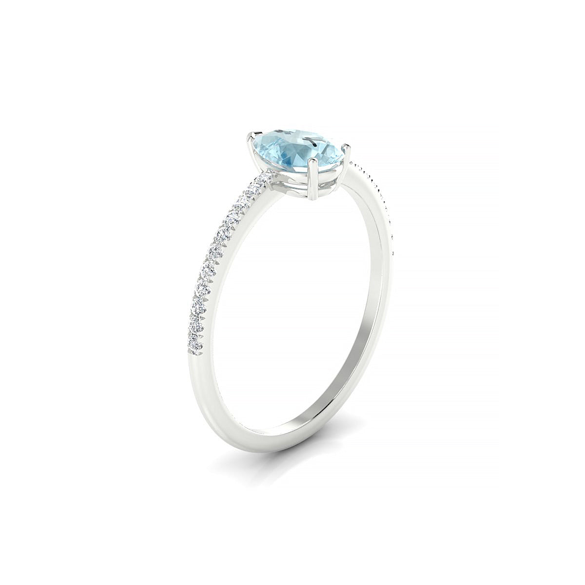 Timeless | 18k White Gold 7 x 5 mm Pear Aquamarine Ring