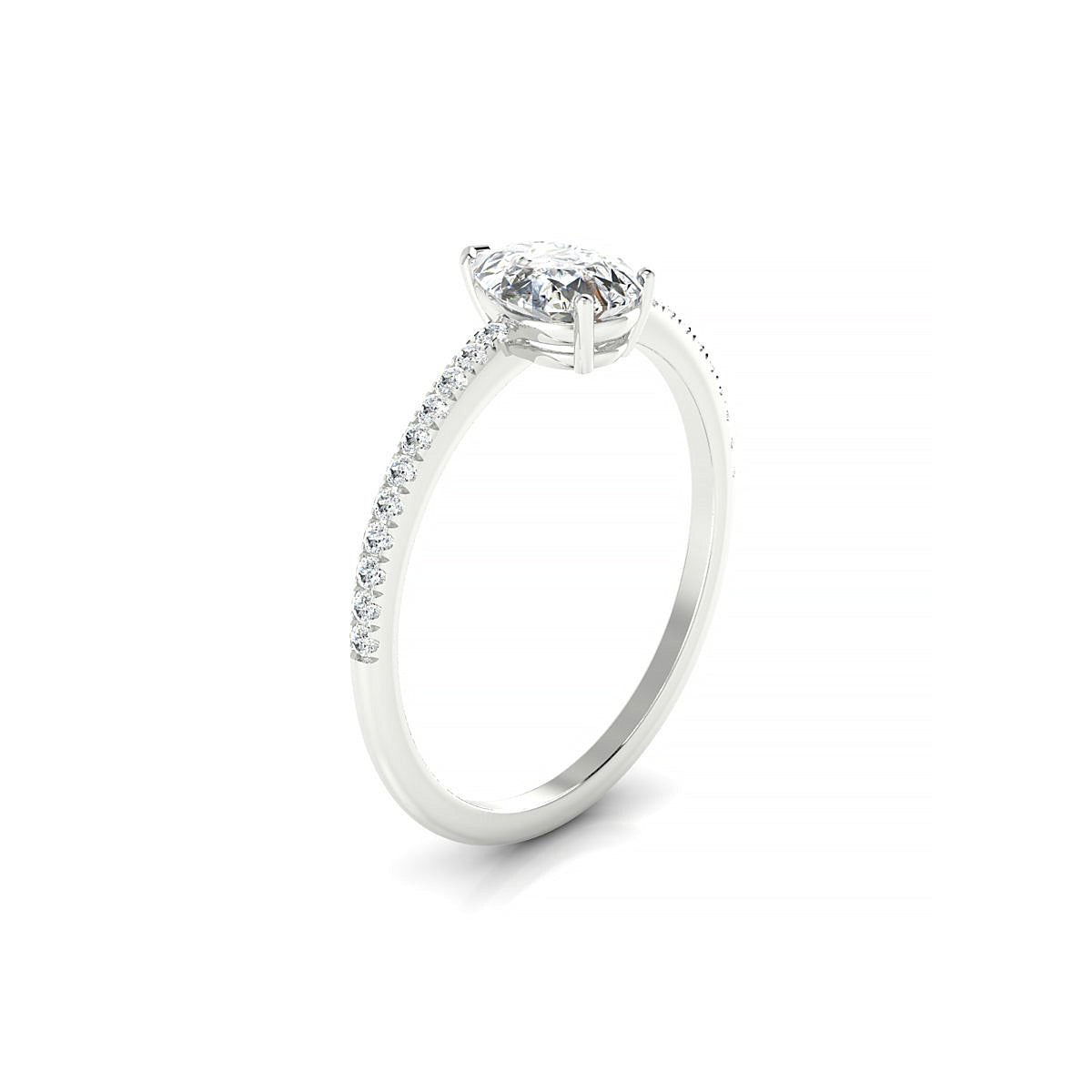 Timeless | 18k White Gold 7 x 5 mm Pear Diamond Ring