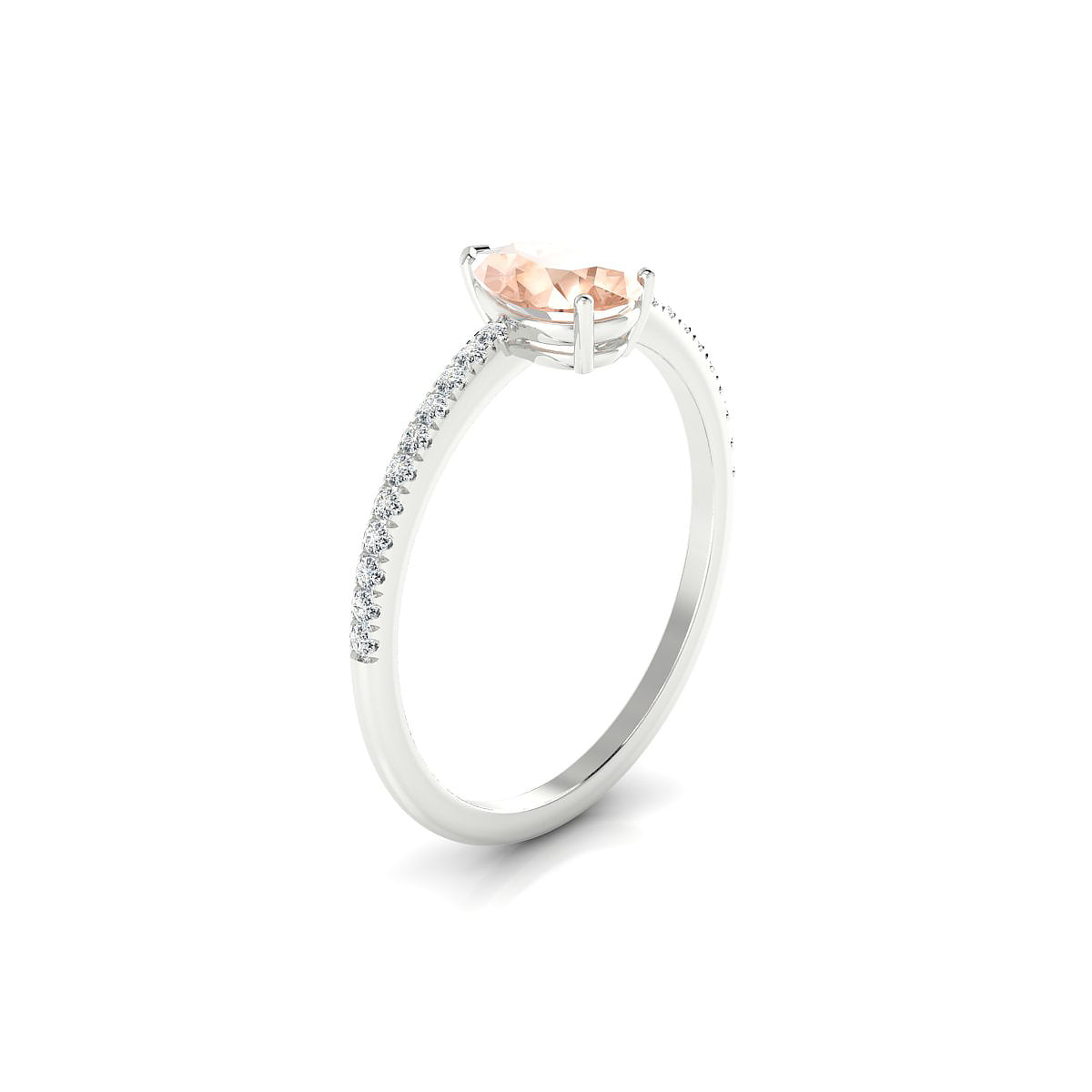 Timeless | 18k White Gold 7 x 5 mm Pear Morganite Ring
