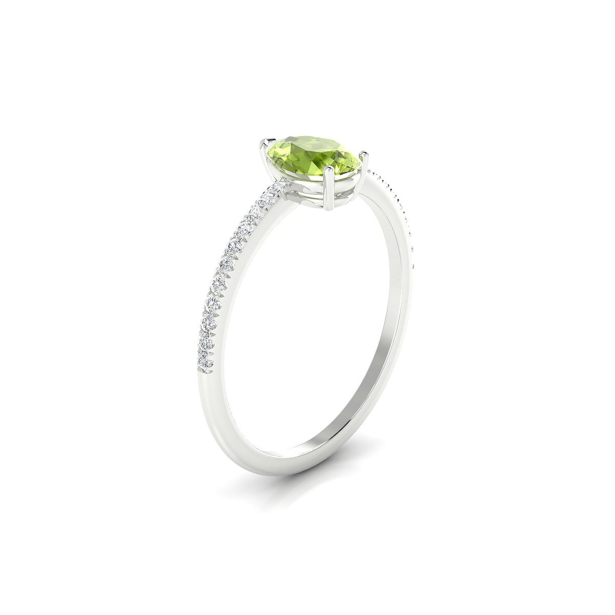 Timeless | 18k White Gold 7 x 5 mm Pear Peridot Ring