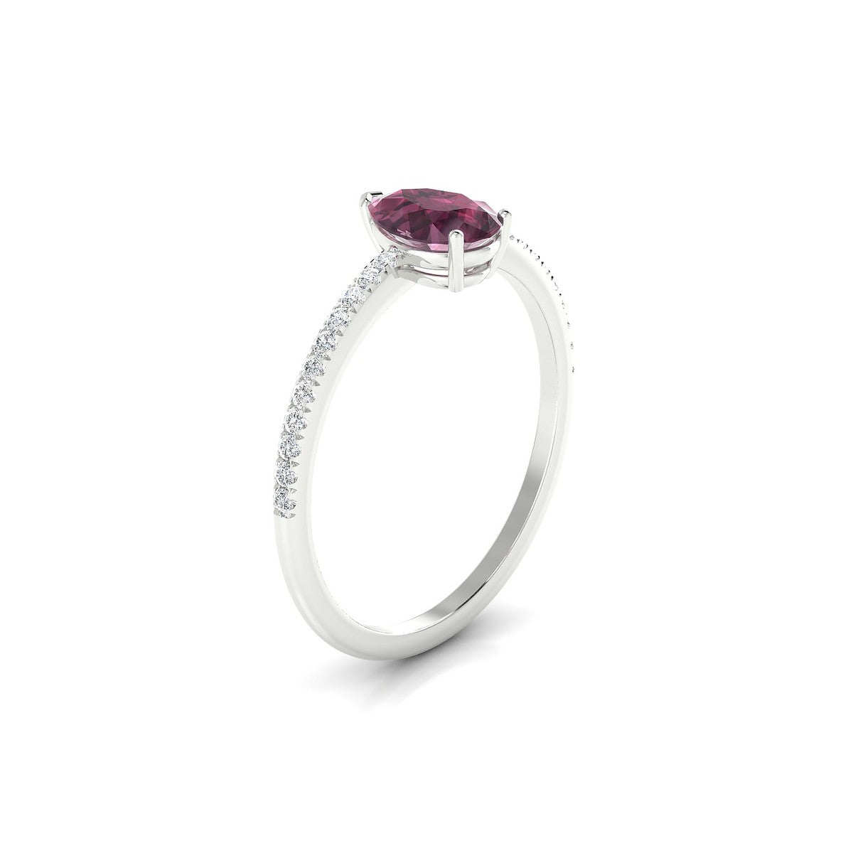Timeless | 18k White Gold 7 x 5 mm Pear Rhodolite Ring